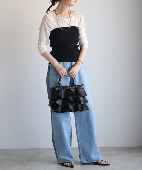 【雑誌掲載・ショップチャンネルOA商品】2WAYフリルハンドバッグ 12-1162